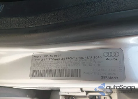 2004 Audi A6 Avant из США, поврежденный, VIN WAUVT64B74N104261